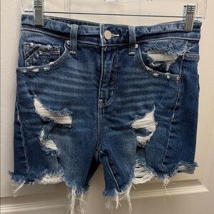 BKE Blue Distressed Jean Shorts